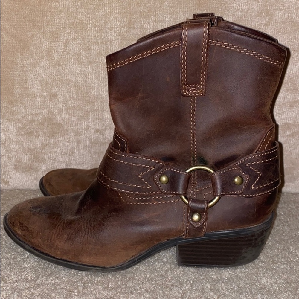 Mossimo Genuine Leather Mid Calf Cowboy Boots
